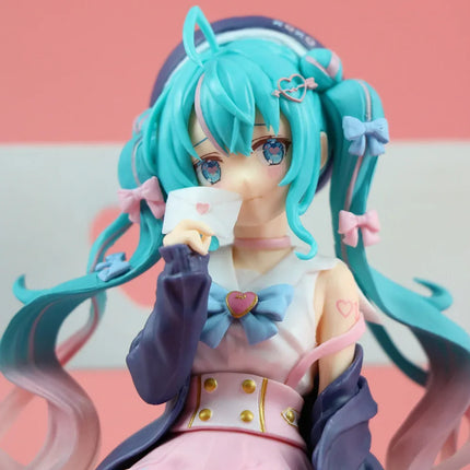 Hatsune Miku Pink Sakura Figure - Sitting Pose PVC Collectible