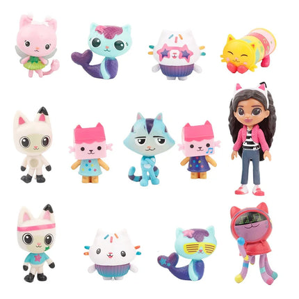 13pcs/set Gabby's Dollhouse Cartoon Figure Toys Cute Doll Collection Model Ornament Decoration