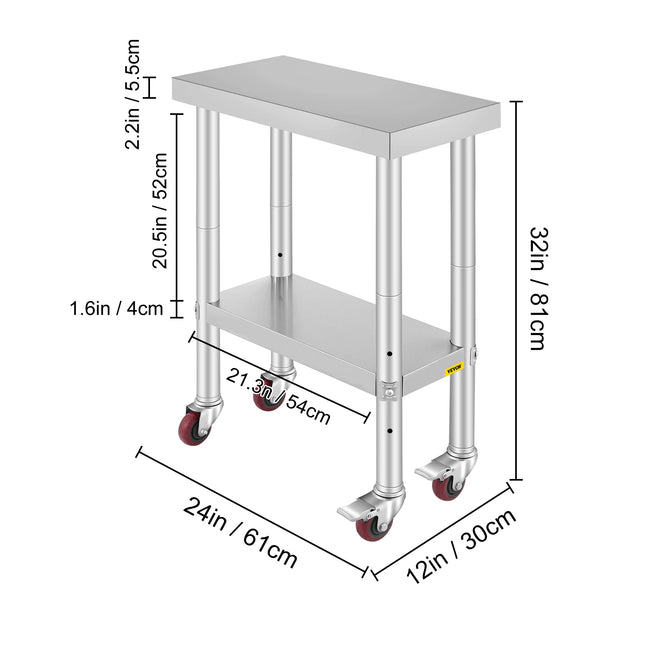 Stainless Steel Kitchen Prep Table - Commercial Work Station