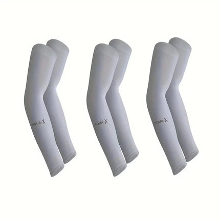 Ice Silk Sun Protection Arm Sleeves - 3 Pack Cooling Sleeves for Cycling & Outdoor Sports