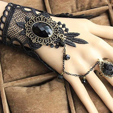 Lace Rose Gothic Bracelet - Vintage Butterfly Steampunk Jewelry for Women