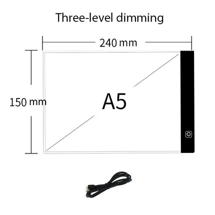 A5 LED Drawing Copy Pad - 3-Level Dimmable Tracing Light Board