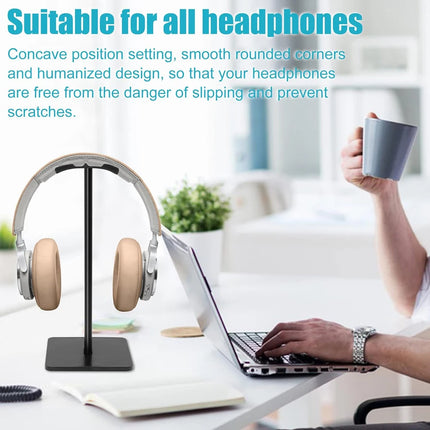 Universal Aluminum Headphone Stand - Metal Headset Holder & Hanger