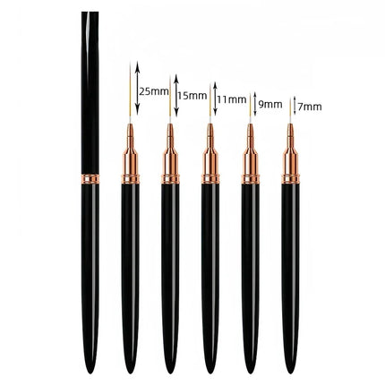Professional Nail Art Manicure Liner Brushes, 5-pc Set