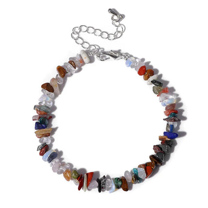 Natural Quartz Crystal Bracelet - Irregular Stone Bead Chip Jewelry for Women