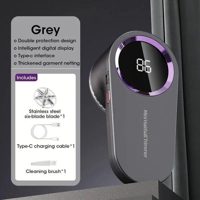 Portable Electric Lint Remover with LED Display USB Rechargeable Sweater Shaver Household Clothes Hair Ball Trimmer