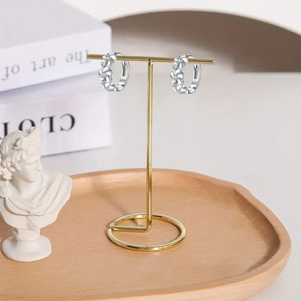 Sterling 925 Silver Camellia Hoop Earrings - Elegant Delicate Gift for Women