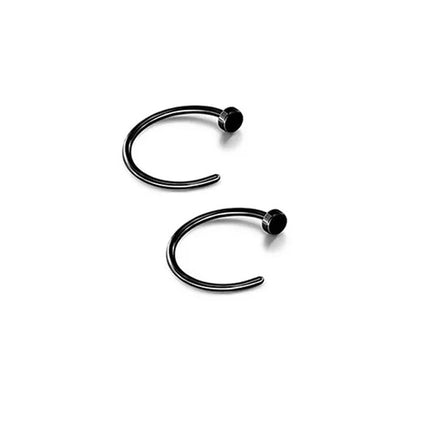 316L Stainless Steel Fake Nose Rings Set - Non-Piercing Hoop Studs for Women & Men (2/6pcs)