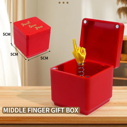 Christmas Middle Finger Prank Gift Box - Funny Desk Decoration