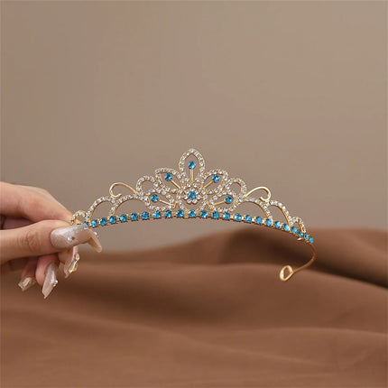 Mini Crystal Crown Hair Comb - Rhinestone Pearl Tiara for Girls