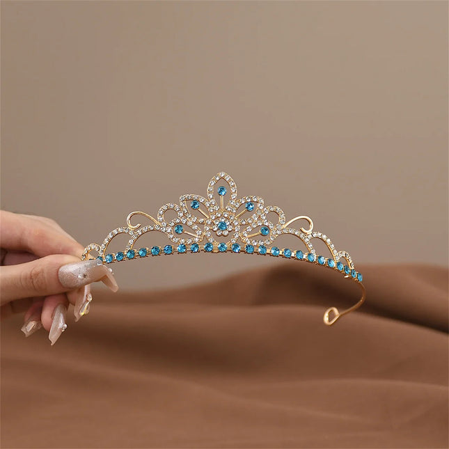 Mini Crystal Crown Hair Comb - Rhinestone Pearl Tiara for Girls