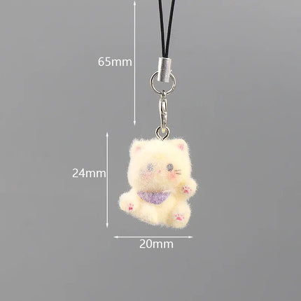 Fluffy Animal Keychains - 3D Resin Cartoon Pendant Collection