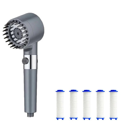 Handheld Shower Head Filter 3 Modes High Pressure Massage Spa Water Saving with ON/OFF Switch for Bathroom