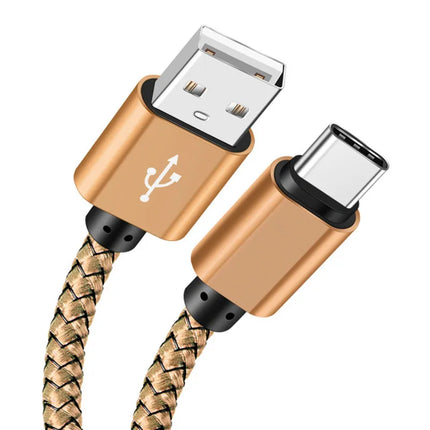 USB-A to Type-C Nylon Braided Cable - 2A Fast Charging 1m/2m/3m