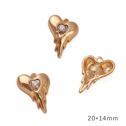 Luxury AB Rhinestone Charms - Heart Butterfly Rose Pendant for DIY Jewelry Making