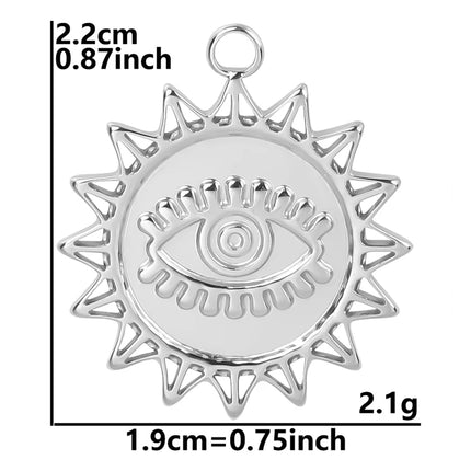 Stainless Steel Celestial Charms - Heart Sun Moon Star Pendants for DIY Jewelry (5pcs)