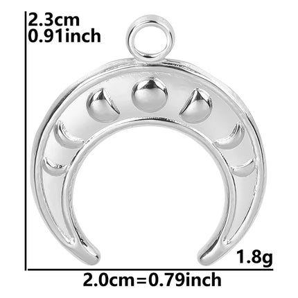 Stainless Steel Celestial Charms - Heart Sun Moon Star Pendants for DIY Jewelry (5pcs)