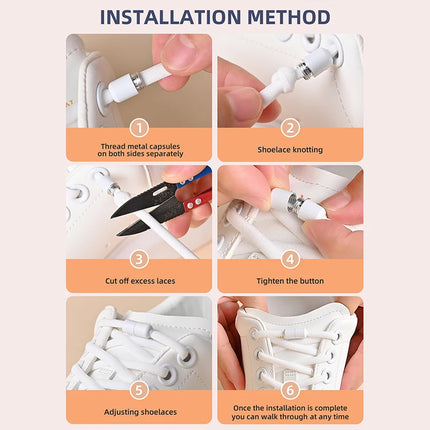 Elastic No-Tie Shoelaces - Semicircle Lock Laces for Kids & Adults