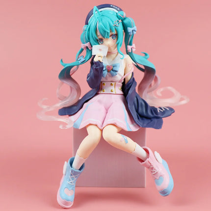 Hatsune Miku Pink Sakura Figure - Sitting Pose PVC Collectible