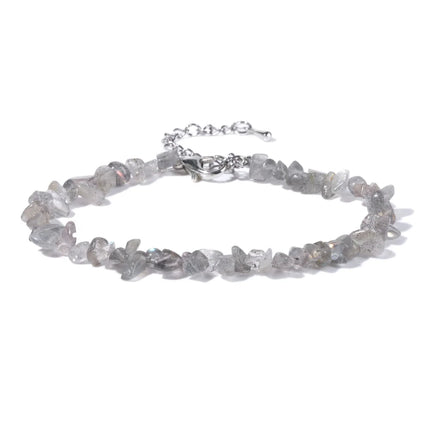 Natural Quartz Crystal Bracelet - Irregular Stone Bead Chip Jewelry for Women