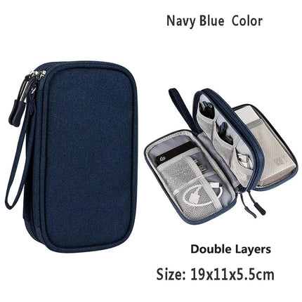 Waterproof Cable Organizer Bag - Travel Storage Case for Chargers & Cords