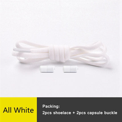 Elastic No-Tie Shoelaces - Semicircle Metal Lock Laces for Kids & Adults