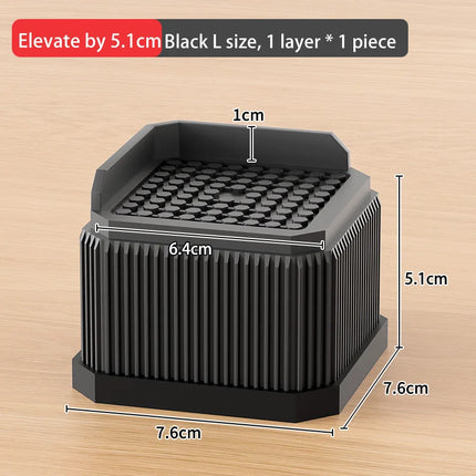 Adjustable Height Furniture Risers - High Load - Bearing, Triple Anti - Slip for Sofa, Bed & Desk