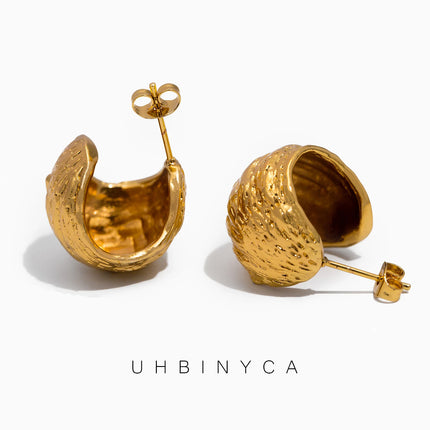 Geometric Dome Stainless Steel Earrings