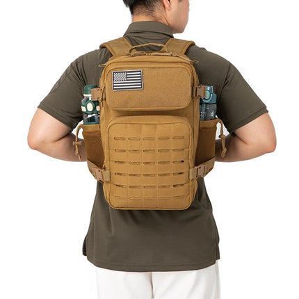25L Tactical Backpack - Laser Cut Molle Daypack for Gym, Survival & Outdoor Adventures