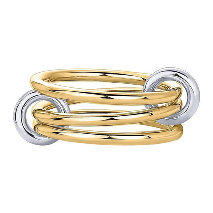 Two-Color Four-Ring Copper Jewelry Set - Hypoallergenic Ins Style Stacking Rings