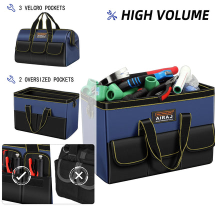 AIRAJ Professional Tool Bag - 1680D Oxford Waterproof Electrician Storage