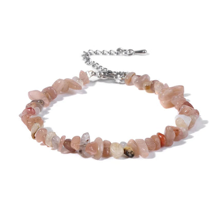 Natural Quartz Crystal Bracelet - Irregular Stone Bead Chip Jewelry for Women