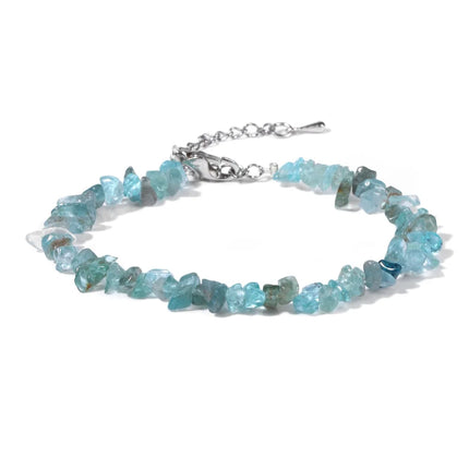 Natural Quartz Crystal Bracelet - Irregular Stone Bead Chip Jewelry for Women