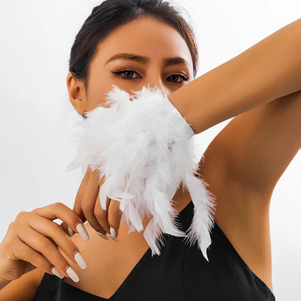 Natural Feather Cuff Bracelet
