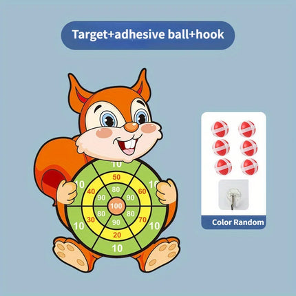 Dart Board for Kids with 3 Sticky Balls Indoor Outdoor Sport Party Games Cartoon Animal Dart Board Toys Christmas Gift
