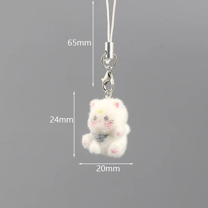 Fluffy Animal Keychains - 3D Resin Cartoon Pendant Collection