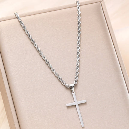 2PCS Necklace Men's and women's new cross pendant necklace, minimalist gold jewelry, men's and women's necklace