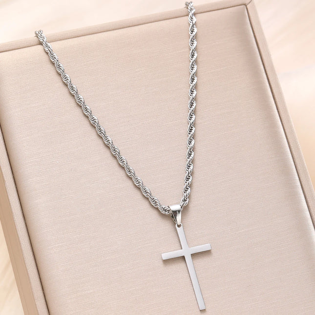 2PCS Necklace Men's and women's new cross pendant necklace, minimalist gold jewelry, men's and women's necklace