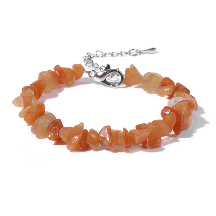 Natural Quartz Crystal Bracelet - Irregular Stone Bead Chip Jewelry for Women