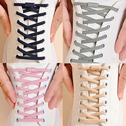 Elastic No-Tie Shoelaces - Semicircle Lock Laces for Kids & Adults