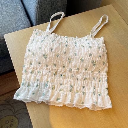 Floral Print Camisole - Built-In Bra Tank Top