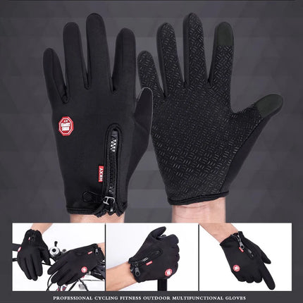 Winter Touchscreen Cycling Gloves - Warm Waterproof Gloves for Cycling & Skiing
