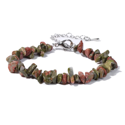 Natural Quartz Crystal Bracelet - Irregular Stone Bead Chip Jewelry for Women