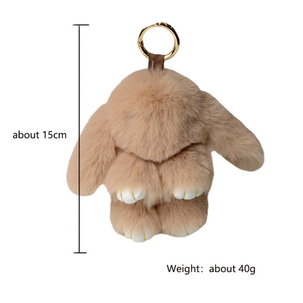 15cm Rabbit Fur Keychain - Luxury Bag & Car Pendant Accessory