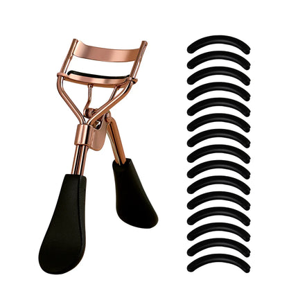 15 Silicone Pads and Stainless Steel Eyelash Curler Portable Eyelash Curler