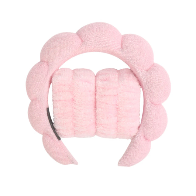 1/3Pcs Fashion Microfiber Washing Wristbands Scrunchies Puffy Headband Spa Bubble Headband for Washing Face Makeup Shower Skincare