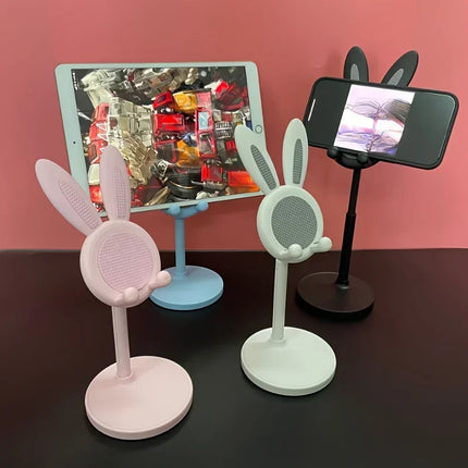 Cute Cartoon Bunny Mobile Phone Stand Desktop Adjustable Holder Can Lift and Adjust Cellphone Bracket For iPhone Samsung Xiaomi