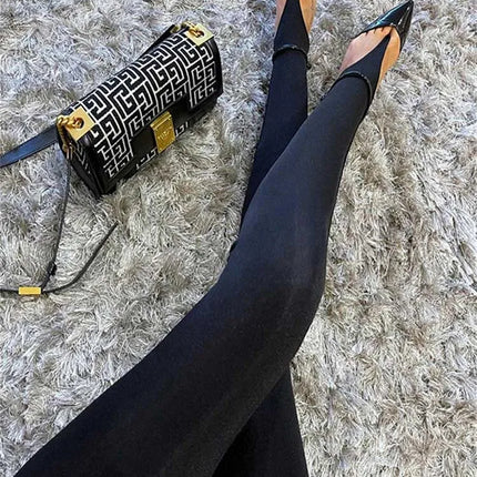 High-Waisted Glitter Leggings - Skinny Fit Pants