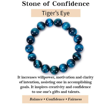 Minimalist Blue Tiger Eye Stone Bracelet - Natural Round Beads 6/8/10mm