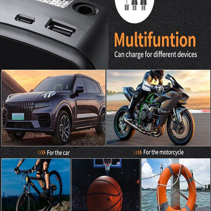 Portable Electric Tire Inflator - Digital Display Air Compressor